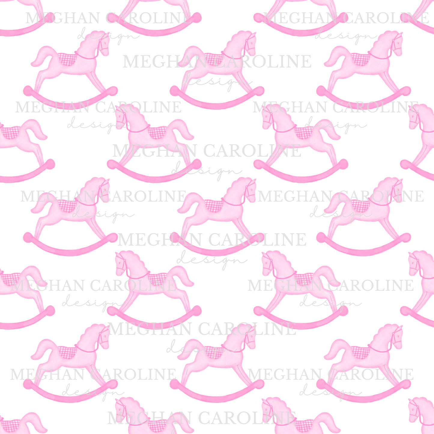 Pink Rocking Horse - White