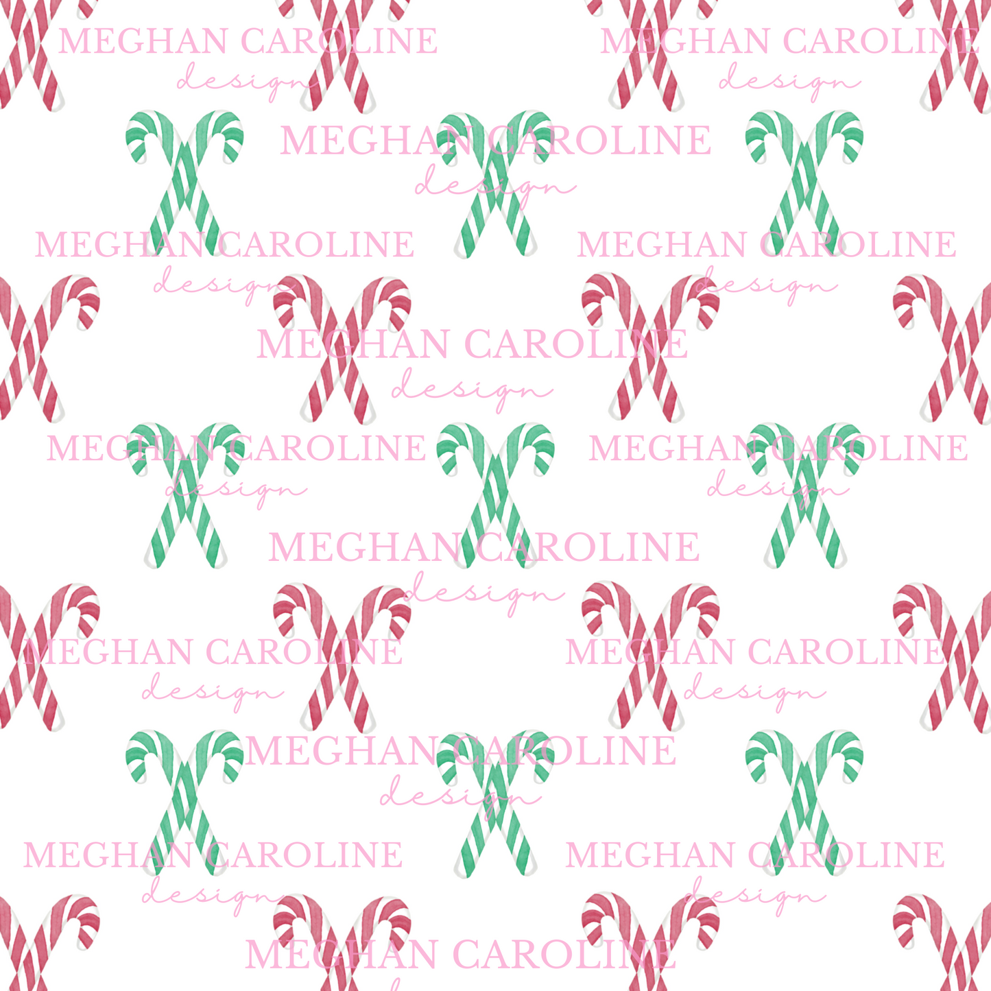 Candy Canes - Red & Green - White
