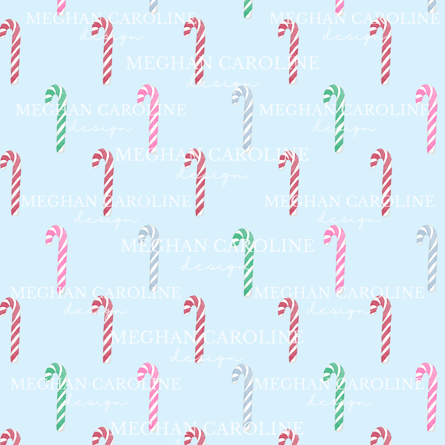 Colorful Candy Canes - Blue