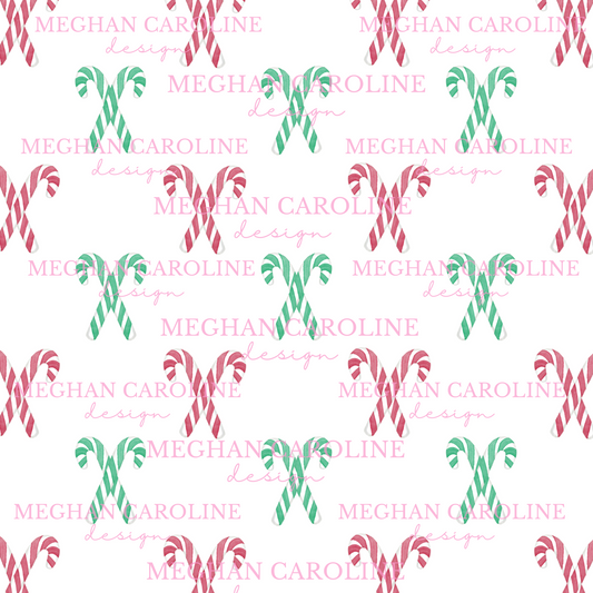 Candy Canes - Red & Green - White