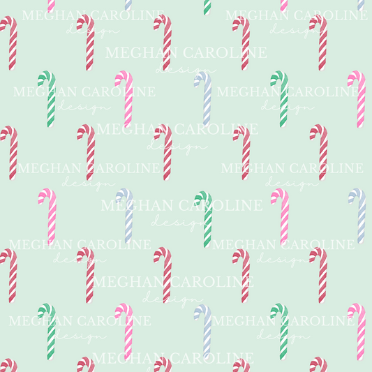 Colorful Candy Canes - Green