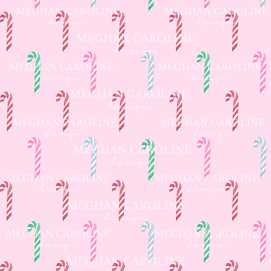 Colorful Candy Canes - Pink