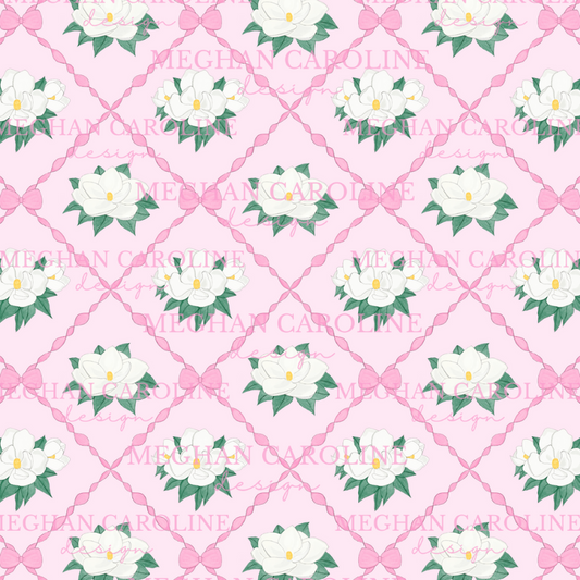 Magnolias with Pink Bows - Pink