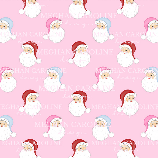 Santa with Red, Blue, & Pink Hat - Pink