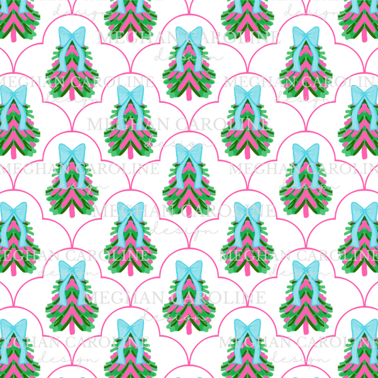 Pink Christmas Tree - White