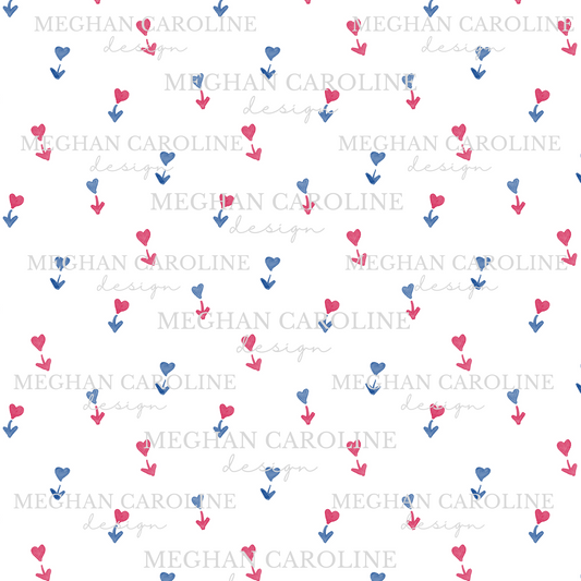 Patriotic Flowers with Hearts