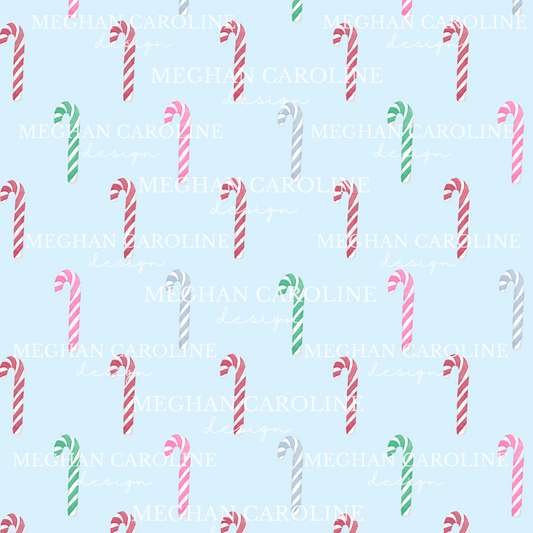 Colorful Candy Canes - Blue