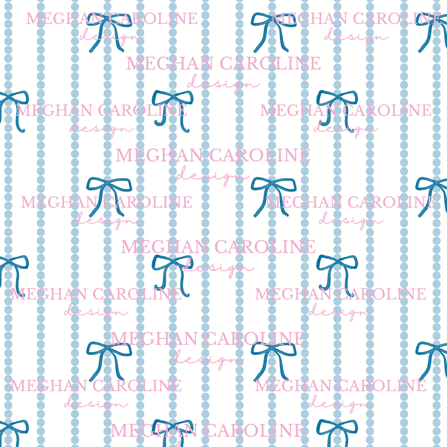 Navy Blue Bow - Blue Pearls