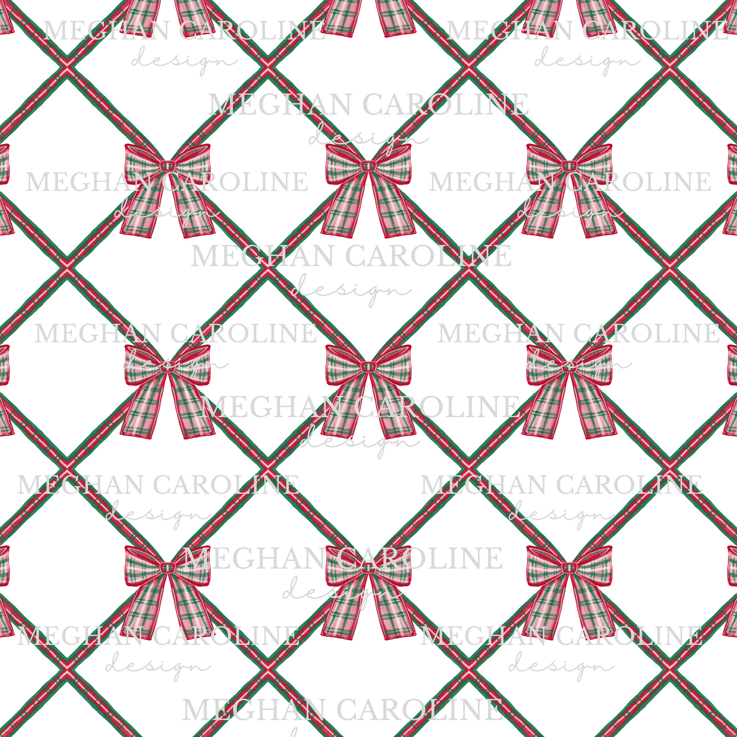 Plaid Bows - White